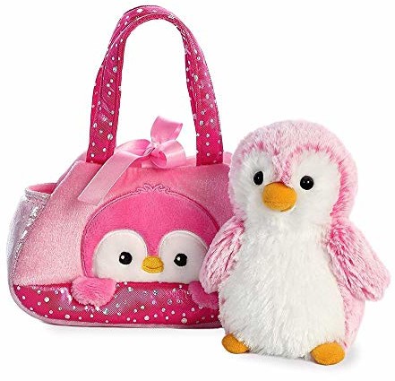 Aurora 32832, Fancy Pal, Peek-A-Boo pingwin, 20 cm, miękka zabawka, różowy 32832