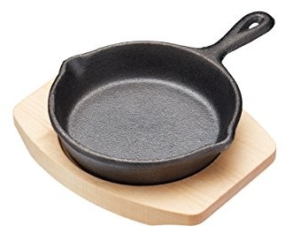 Master Class artesa Mini-patelnia, 11,5 cm, żeliwo, z płytą do serwowania wykonana z drewna klonowego ARTFRY11