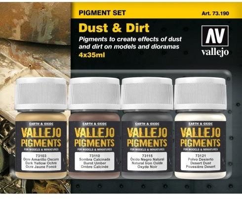 Vallejo Zestaw 4 pigmenty - 35 ml. Dust & Dirt Vallejo 73190