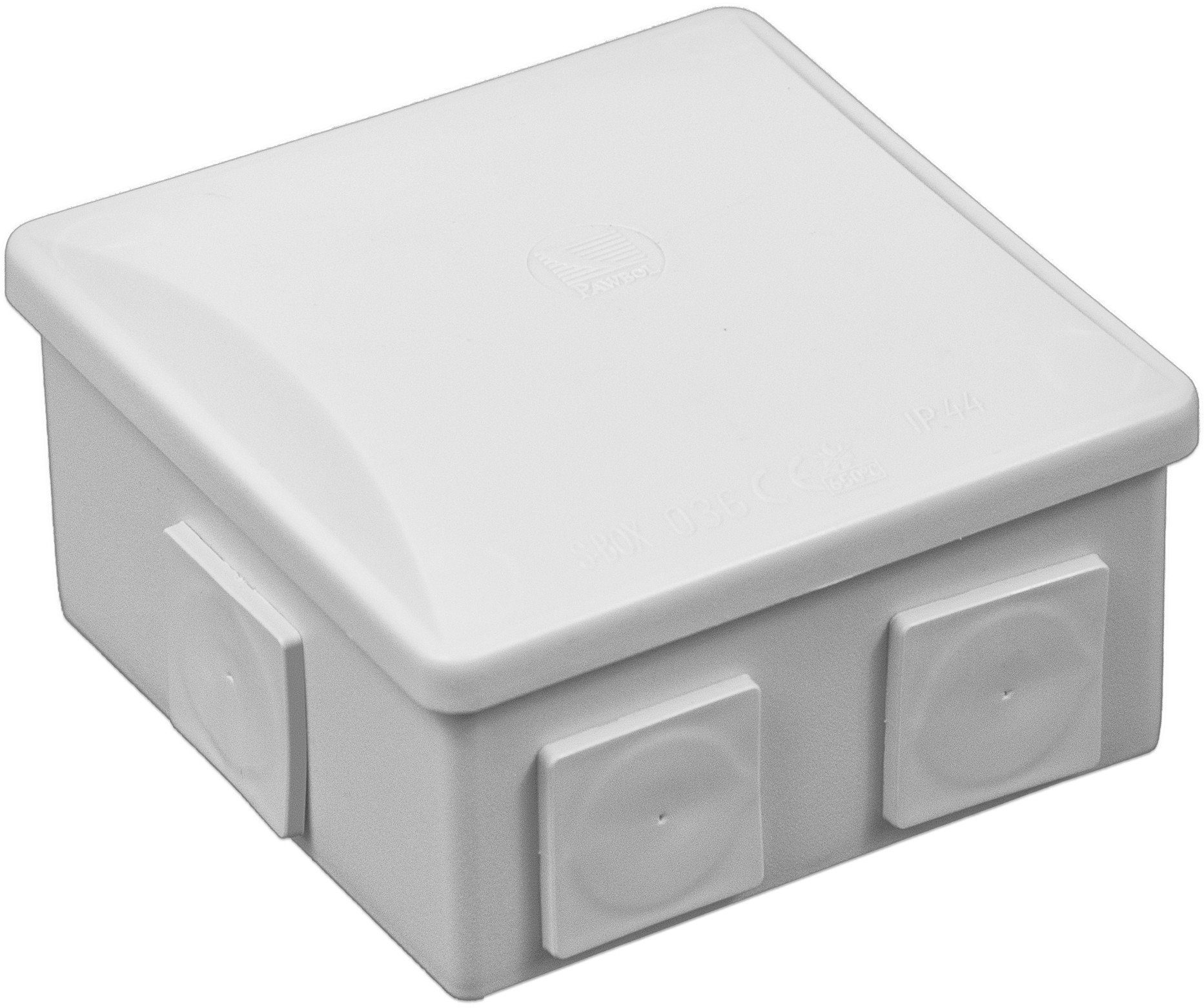 Pawbol Puszka natynkowa 4 dławików IP44 80x80x40 szary S-BOX 036