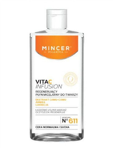 Mincer Pharma Vita C Infusion No.611 regenerujący płyn micelarny do twarzy 500ml 60732-uniw