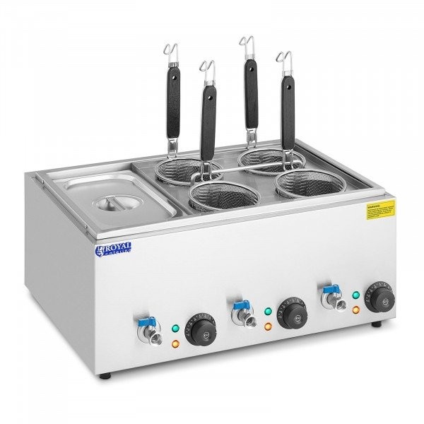Royal Catering Warnik do makaronu z 4 koszami i pojemnikiem GN 1/3 temp 30-110°C RC-PM004