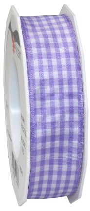 Pattberg Na prezent 25 MM 20 m taśma z Vichy  pled z drutu, liliowy 6192520-610