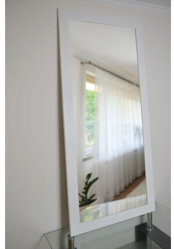 Łukasz Ochwat Alfaram Lustro ścienne w białej matowej ramie 8003001, Lustro w ramie: 100x200