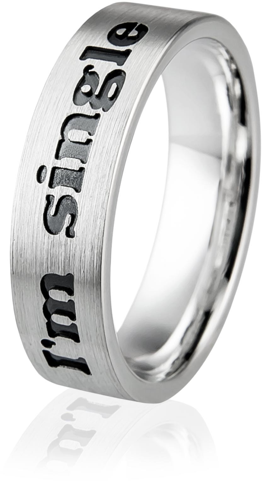 Eminence Obrączka srebrna męska z grawerowanym napisem - wzór Ag-201 Ag-201