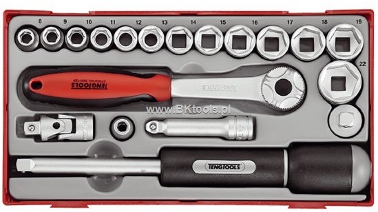 TENG TOOLS Zestaw kluczy nasadowych 3/8