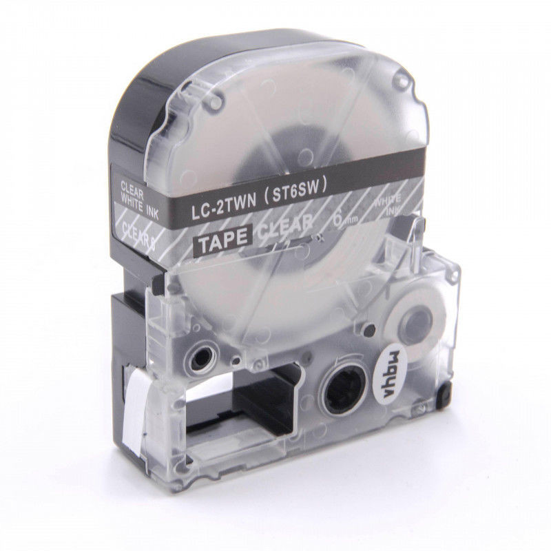 Epson LC-ST6SW, 6mm x 8m, biały druk / przezroczysty podkład, taśma zamiennik