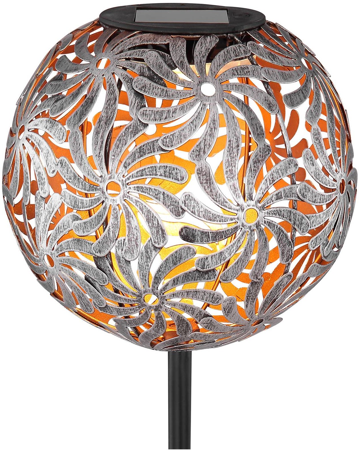 Globo Lampa solarna LED 33632 z metalową kulą, srebrna
