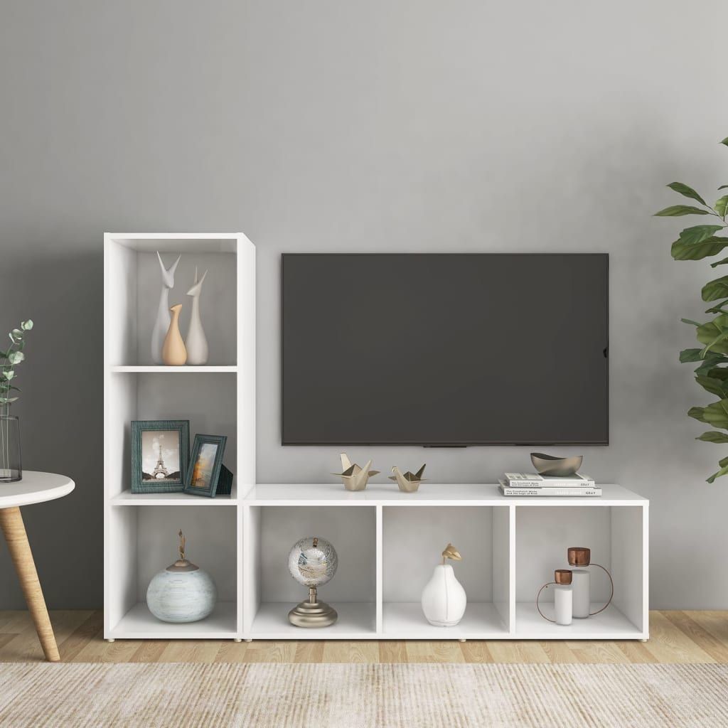 vidaXL Szafki TV 2 szt. białe 107x35x37 cm płyta wiórowa 3079934