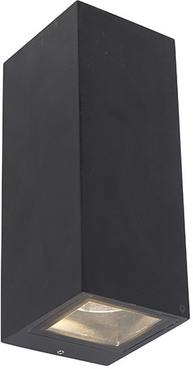 QAZQA Nowoczesny kinkiet czarny GU10 AR70 IP54 - Baleno II