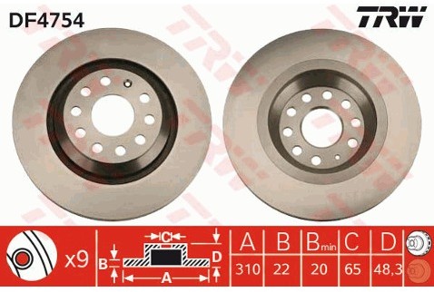 TRW Tarcza hamulcowa DF4754
