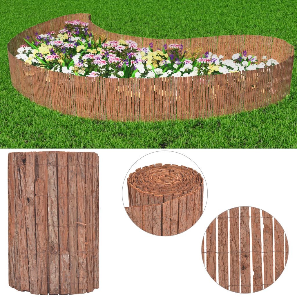 vidaxl Ogrodowy panel ogrodzeniowy, kora, 1000x50 cm