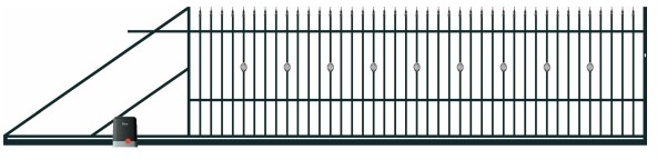 Brama przesuwna Laura z automatem 500 x 150 cm lewa