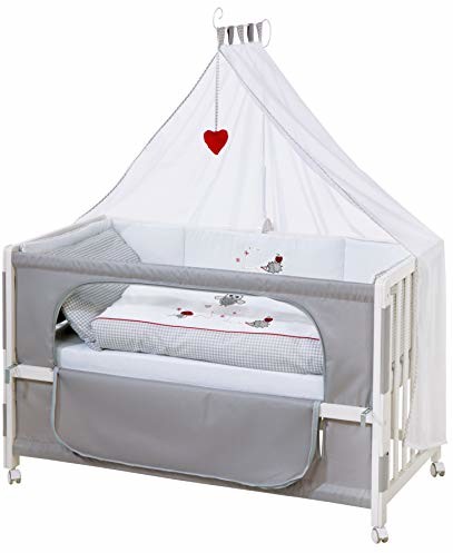 Roba roombed, Baby łóżko 60 x 120 cm, stolik pomocniczy do łóżka rodziców z całkowitym wyposażenie