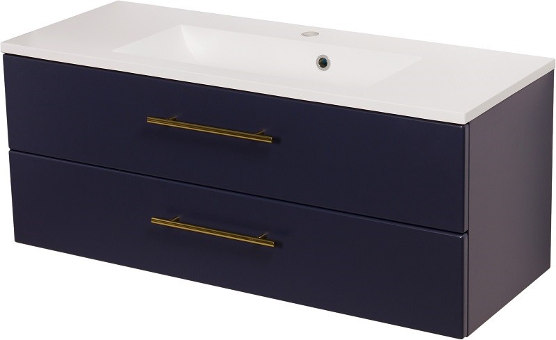 Gante Szafka wisząca z umywalką granatowy mat 100 cm Belli Gold BEL-GN-U100/39/2+KIDDY-80