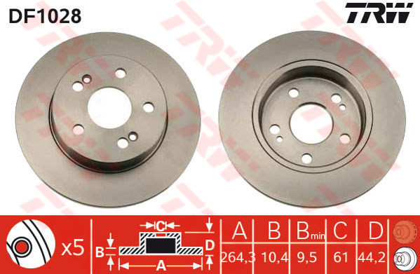 TRW Tarcza hamulcowa DF1028
