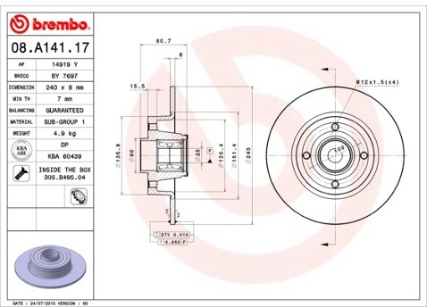BREMBO 08.A141.17