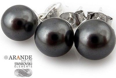 Arande Swarovski Perły Komplet Certyfikat Dark Grey 2109294538