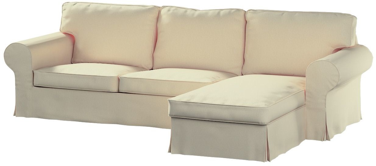 Dekoria Pokrowiec na sofę Ektorp 2-osobową i leżankę kremowy szenil 252 x 163 x 88 cm Chenille 1014-702-22