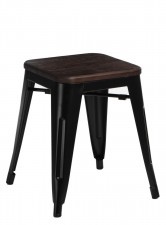 D2.DESIGN Stołek Paris Wood czarny sosna szczotkow 94704
