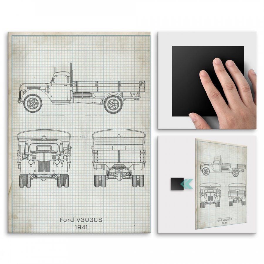 Pix4home Plakat metalowy Ford V3000S Projekt Vintage M POS-M-02841