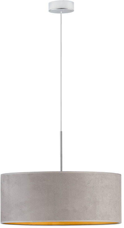 LYSNE Lampa wisząca do salonu SINTRA VELVET fi 50 cm kolor szary ze złotym wnętrzem 14531V/15 kolor szary ze złotym wnętrzem