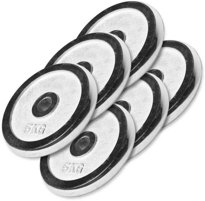 Gorilla Sports Zestaw obciążeń chromowanych 30kg - 6 x 5kg (100737-00004-0113)