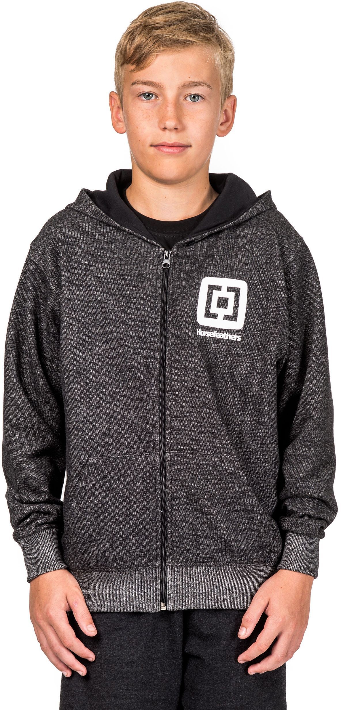 Horsefeathers bluza ęca MINI LOGO KIDS SWEATSHIRT black melange)