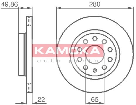 KAMOKA Tarcza hamulcowa 1032446