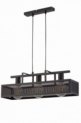 Sigma czarna lampa wisząca nad stół ALBERT 3 32173 prostokątna lampa sufitowa loft na 3 żarówki 32173