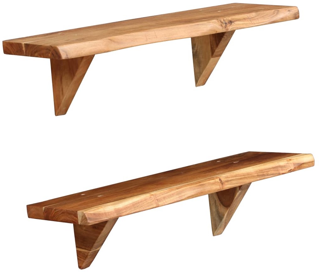 vidaXL vidaXL Półki ścienne, 2 szt., 60 x 20 x 16 cm, lite drewno akacjowe
