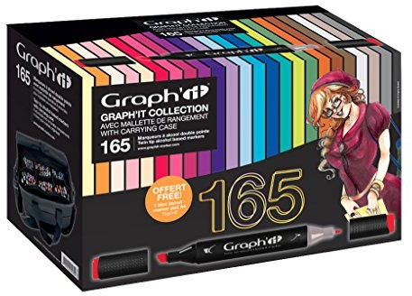 Graphit Graph 'It walizka z Collection pełny zestaw 165 marker różne kolory GI00165
