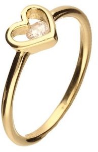 LOVRIN Złoty pierścionek 585 SERCE biała cyrkonia 1,94g PAY0016RG14K