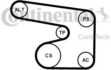 CONTITECH Zestaw paska klinowego wielorowkowego CONTITECH 6PK1900K1