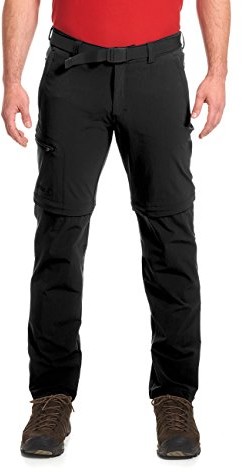 Maier Sports spodnie funkcjonalne T-Zipp-off Tajo z 90% PA, 10% EL, w 26 rozmiarach, z paskiem, bielastyczne, szybkoschnące i odporne na działanie wody, czarny, 52 133003_900_52