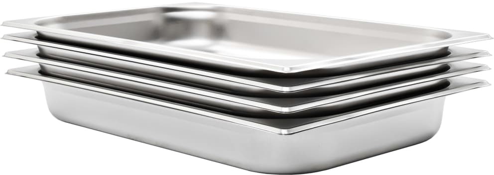 vidaXL vidaXL Tace gastronomiczne, 4 szt., GN 1/1, 65 mm, stal nierdzewna