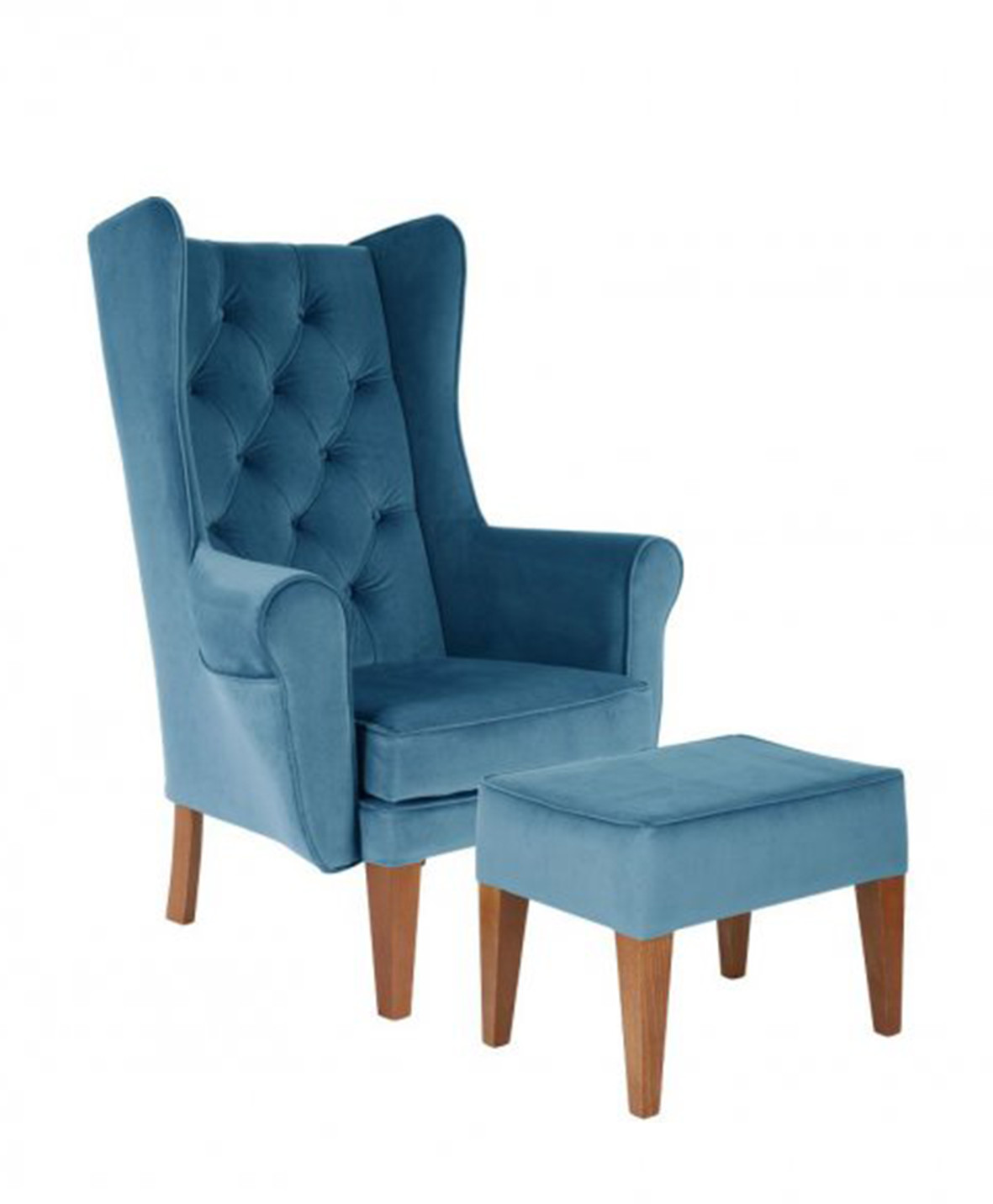 Zestaw pufa Uszak + fotel Uszak Chesterfield 5422