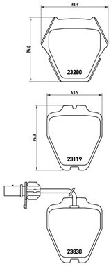 BREMBO Zestaw klocków hamulcowych, hamulce tarczowe P 85 067