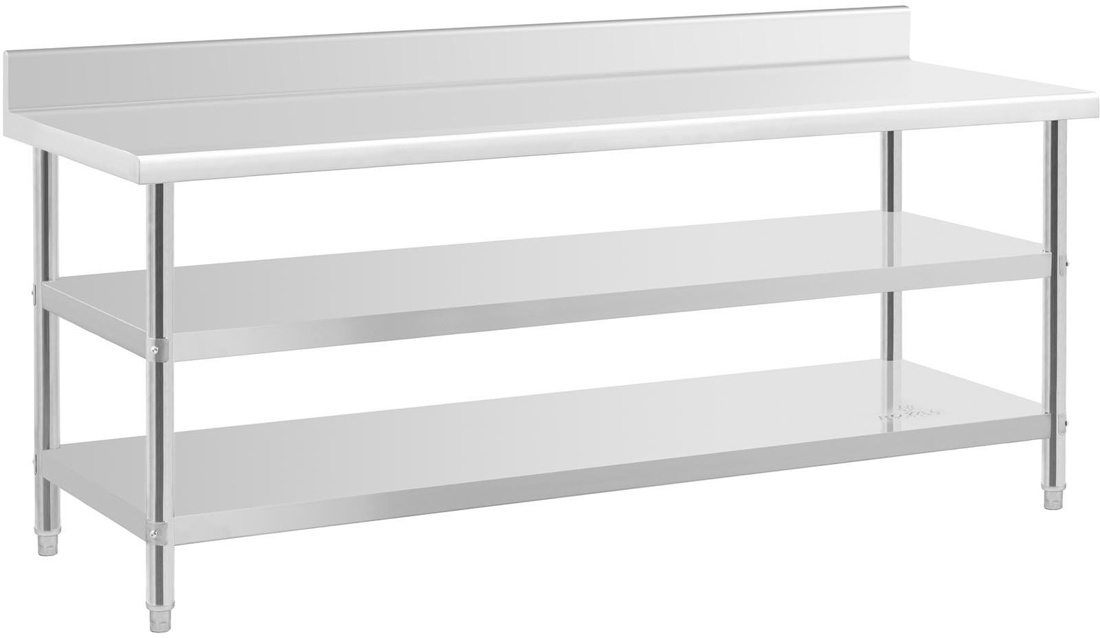 Royal Stół roboczy z półkami 200 x 70 x 16.5 cm 235 kg 2 półki Catering RCAT-200/70-SPS3SH