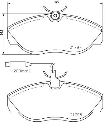 Mintex Zestaw klocków hamulcowych, hamulce tarczowe MDB1703