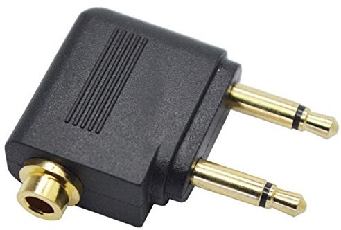 System-S System-S adapter do słuchawek samolotowych podwójny jack 3,5 mm wtyk Aux zagięty na 3,5 mm jack stereo 55013553