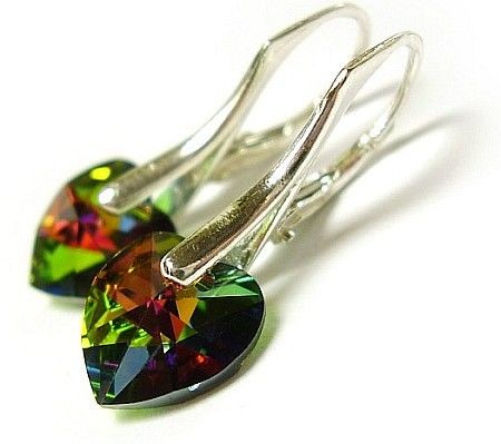 Swarovski Serce Kolczyki Srebro VM