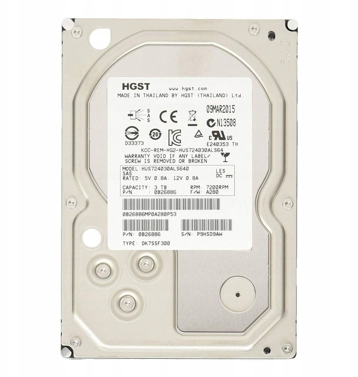 HGST HUS724030ALS640 3TB 7.2k Sas 3.5'' 0B26910