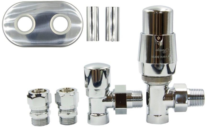 Varioterm Zawór termostatyczny ROYAL kątowy All in One - chrom alu-pex - PEX 16 mm owalna zespolona 1szt AROGS0202CFK(Pex)PO
