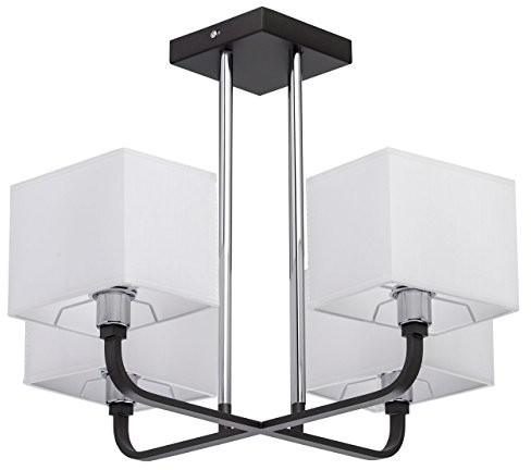 MW-Light Nowoczesna lampa sufitowa 4-żarówkowy chromiertes metalowy białe materiału bez pogorszenia jakości akrylu ciepłe światło pokoju, jadalni, z wył. 4 * 40 W E14 2700 K 101011904