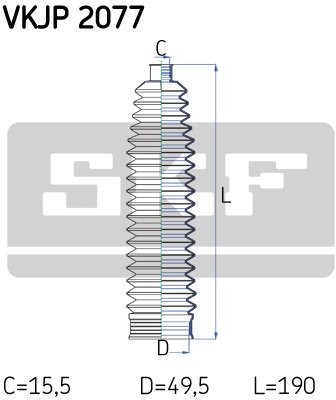 SKF Zestaw osłon, układ kierowniczy VKJP 2077