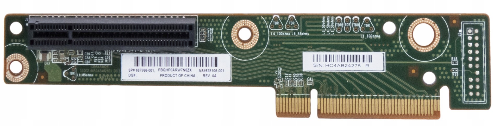 Hp 667866-001 DL360p Gen8 PCIe x8 Riser Board
