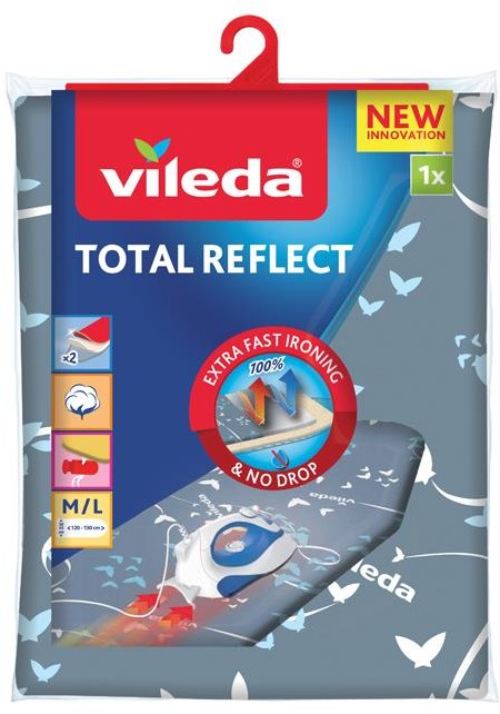 Vileda Total Reflect pokrowiec na deskę do prasowania, tkanina, szara, 142,5 x 45,6 cm 159258