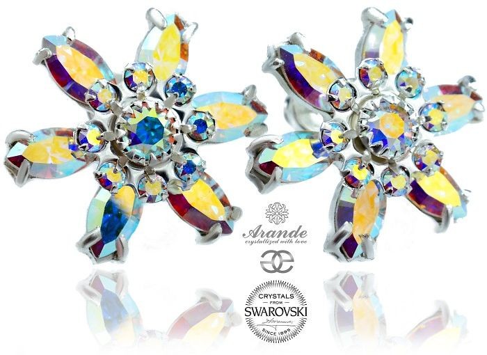 Swarovski Przepiękne Kolczyki Aurora Azure Certyfikat