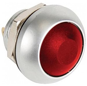 Velleman PRZYCISK MINI ROUND METAL PUSH BUTTON WITH RED BUTTON 1P SPST OFF-(ON) R1398R